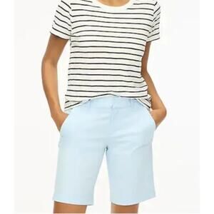 J.Crew 9" Frankie Bermuda Chino Short Cotton Mid Rise Light Blue US 6 NWT